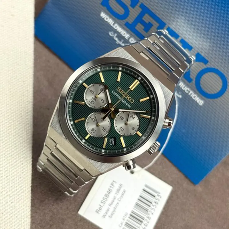 Seiko Chronograph Sporty Green Dial Watch- SSB461P1